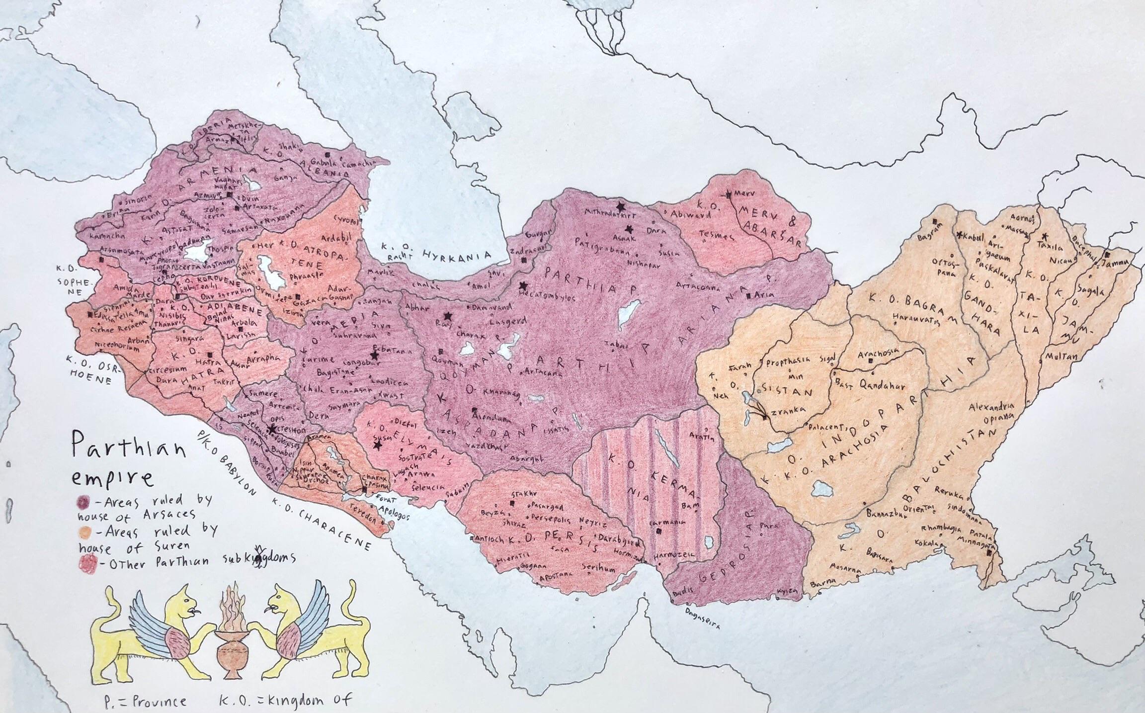 Parthian Empire Map Parthia Definition Kings Wars.