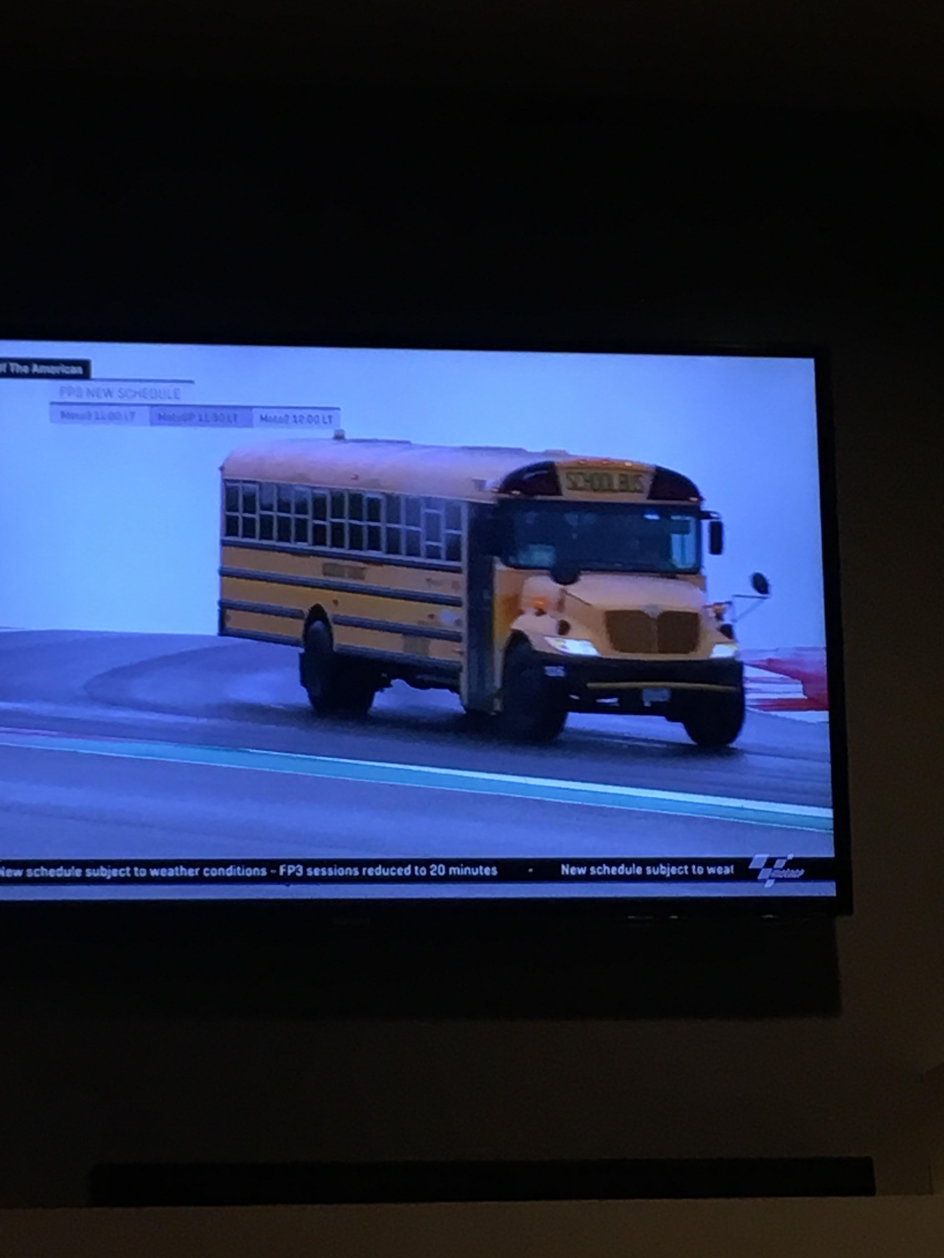 Really What S A School Bus Doing On Track Lol Motogp