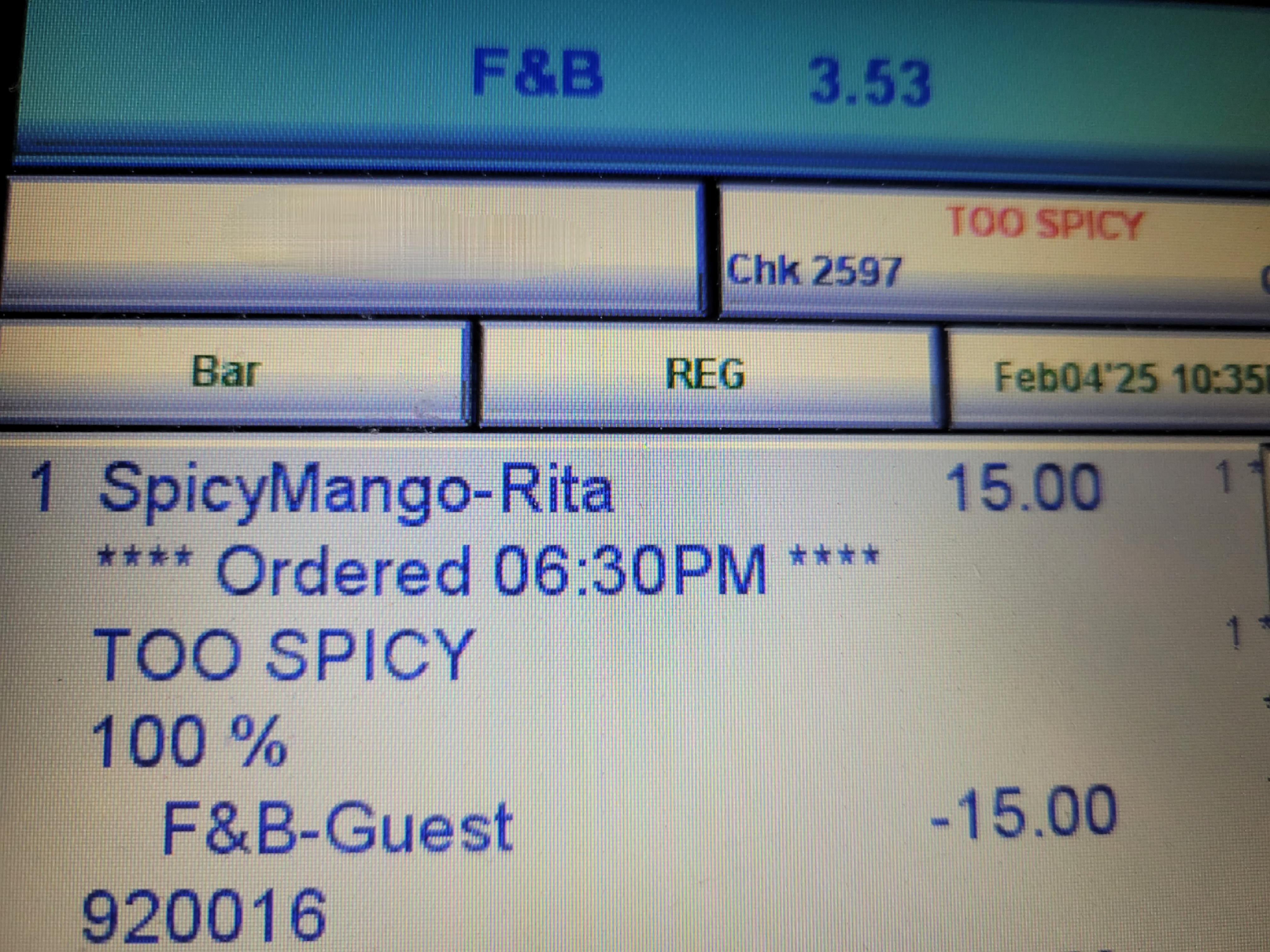 Too spicy : rbartenders