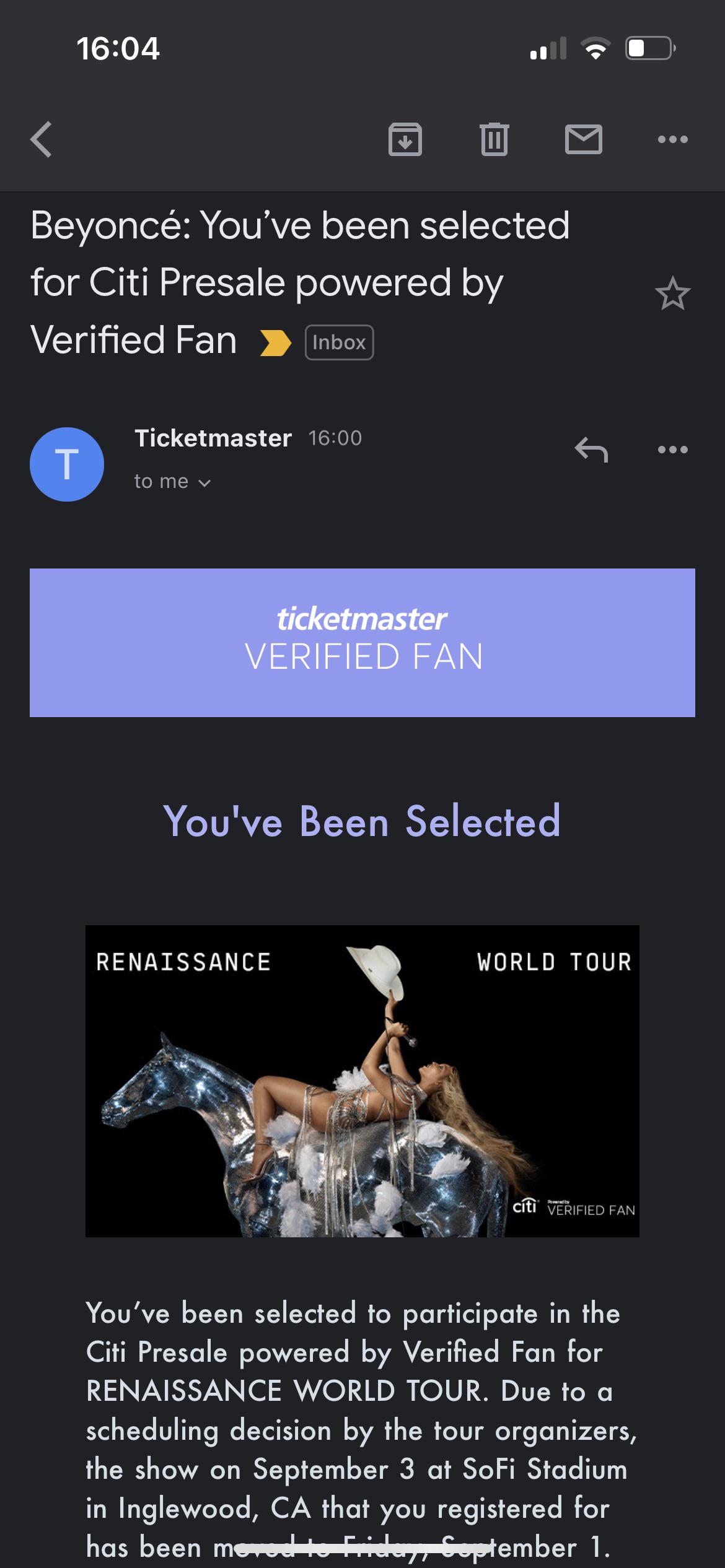 Citi presale emails just went out