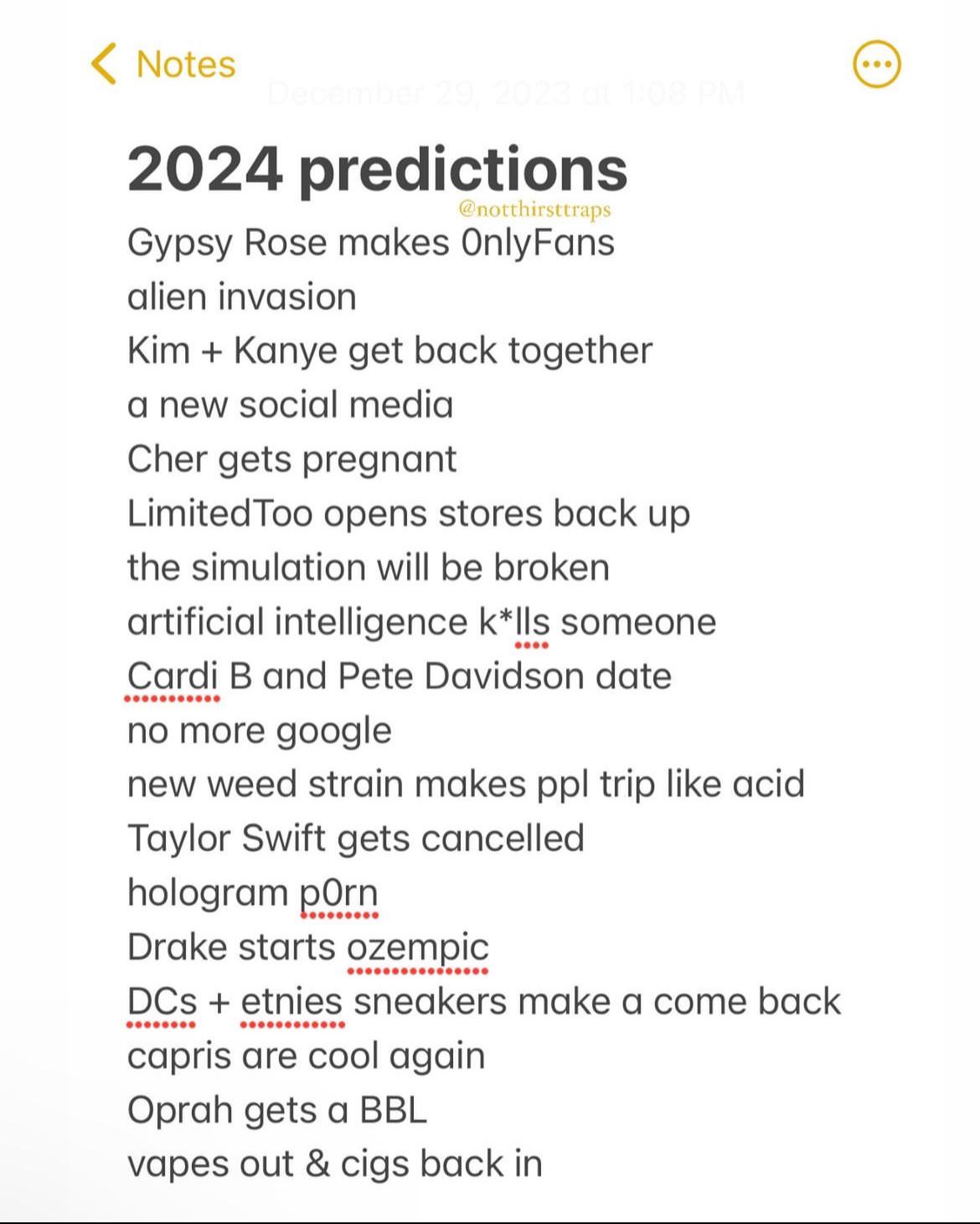 2024 Predictions : rh3h3productions