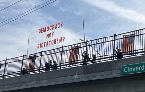 A little bit of blue in red Idaho greeting drivers this AM (oc)