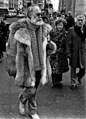 Famous illustrator Edward Gorey aka “the grandfather of goth” rocking his unique fashion style in NYC. Taken 1970s.