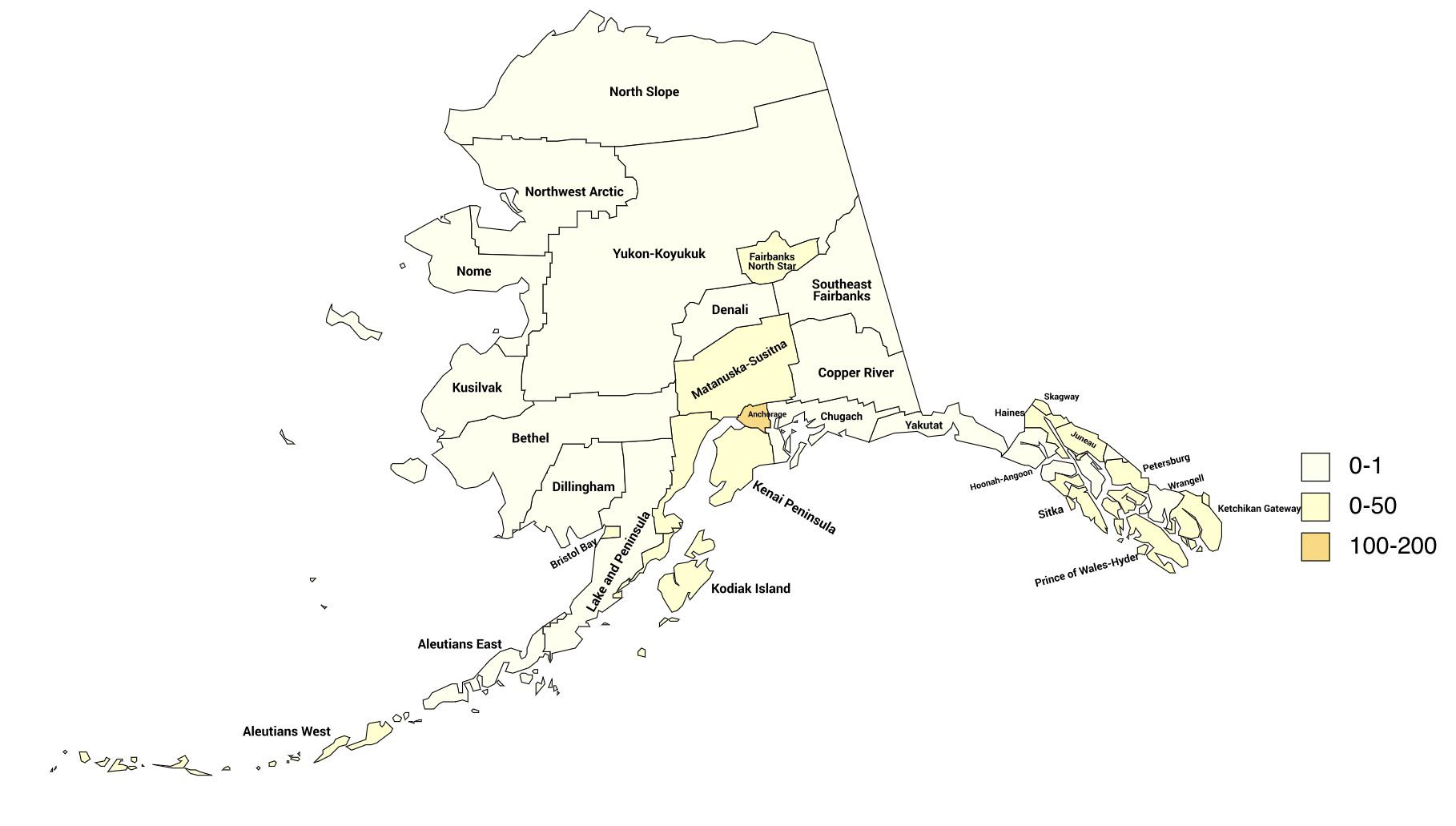 Alaska Population Density By County 