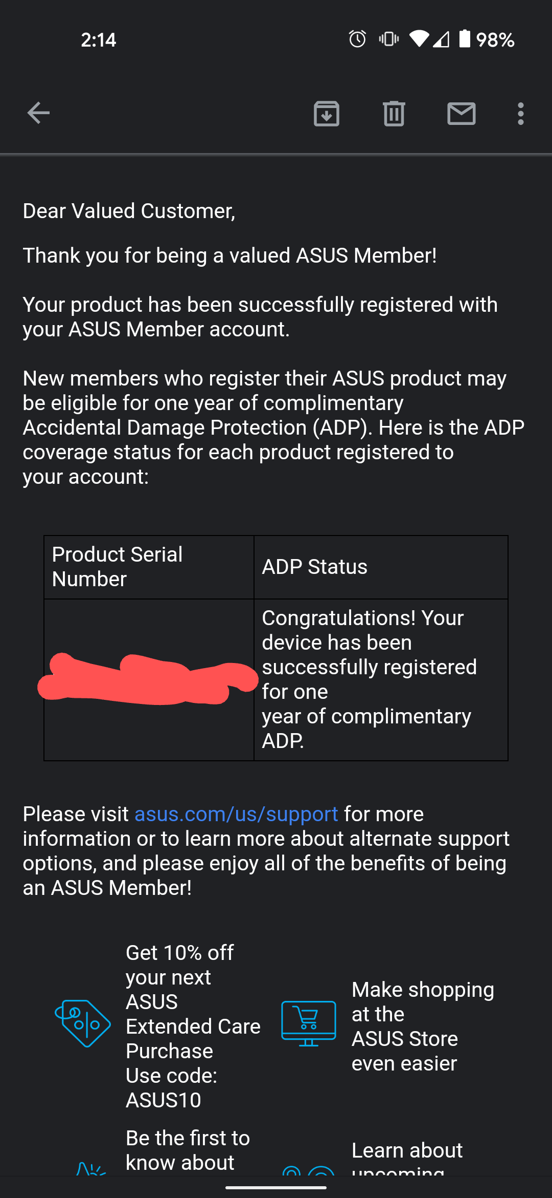 free adp from asus after registering my g15 3080 bestbuy rzephyrusg15 on best buy adp code
