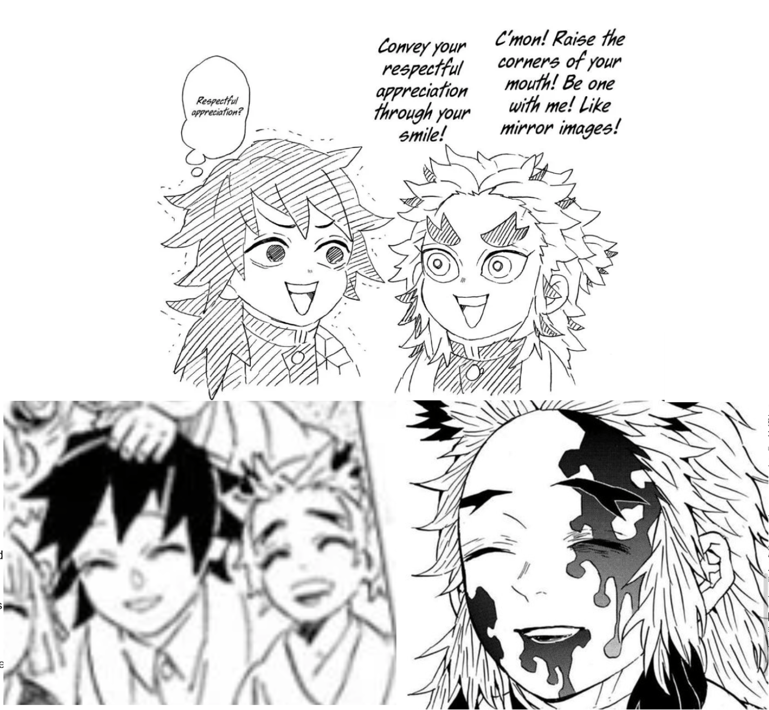 Rengoku-san, Giyuu did it! He learnt to smile just like you! :  rKimetsuNoYaiba