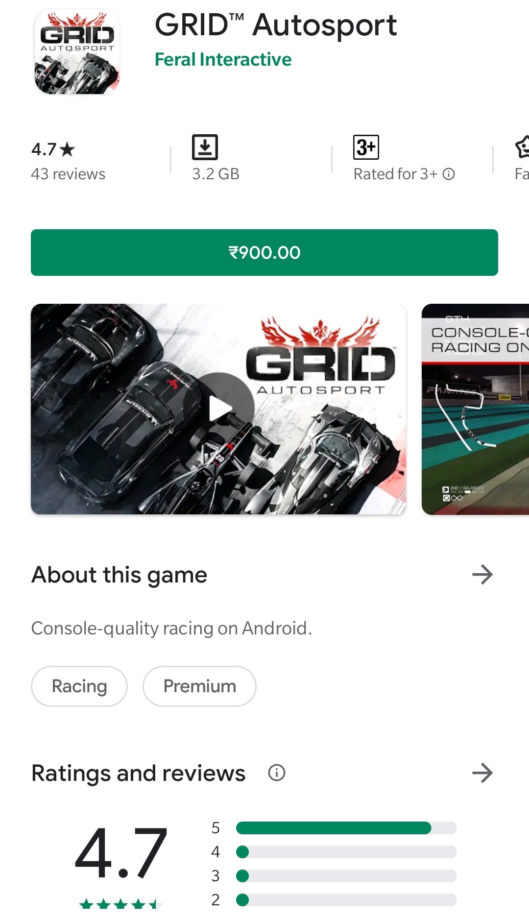 Grid Autosport Console Quality Racing Game For 10usd 900