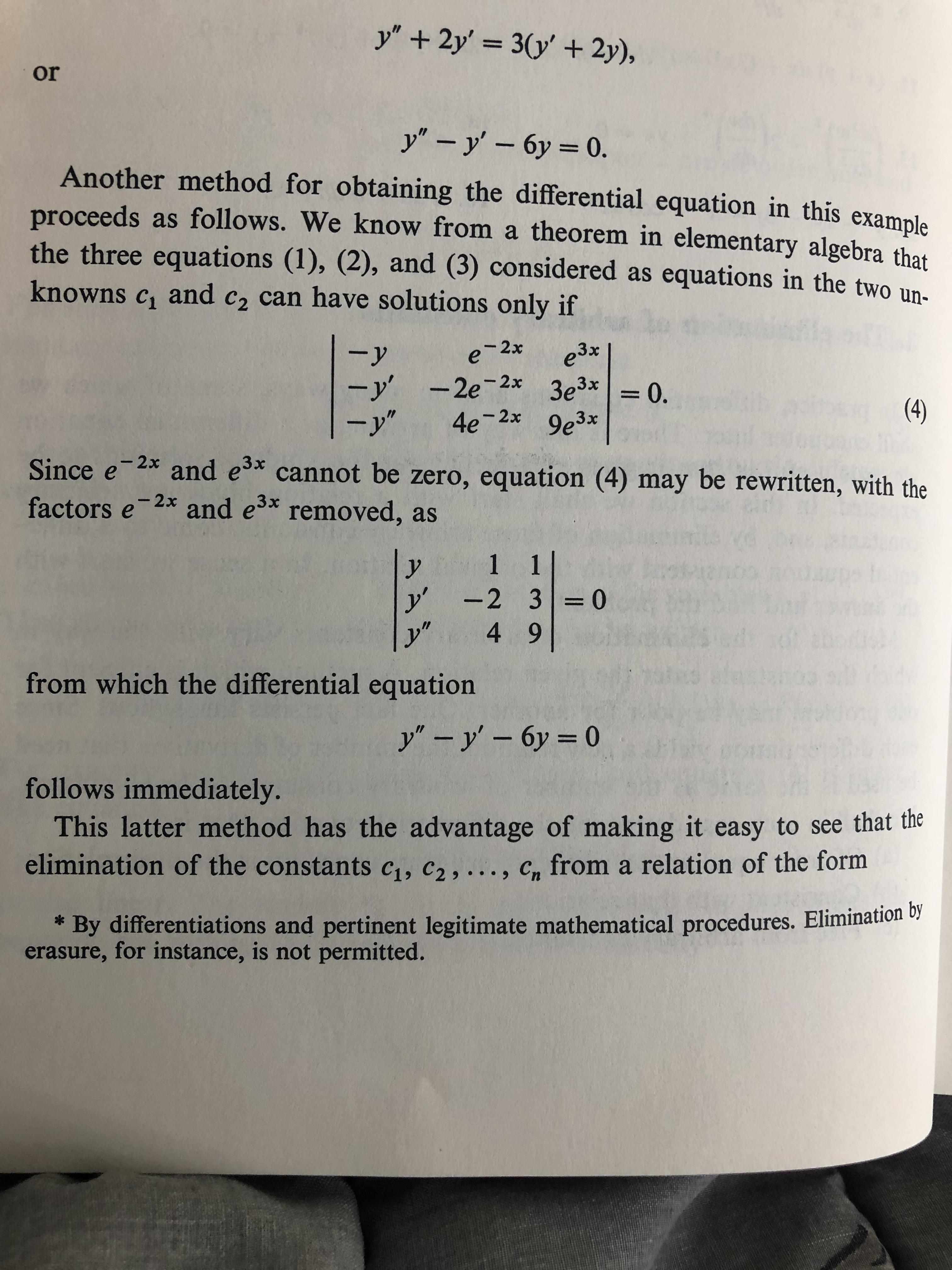 Can someone help explain how they got the diff eq