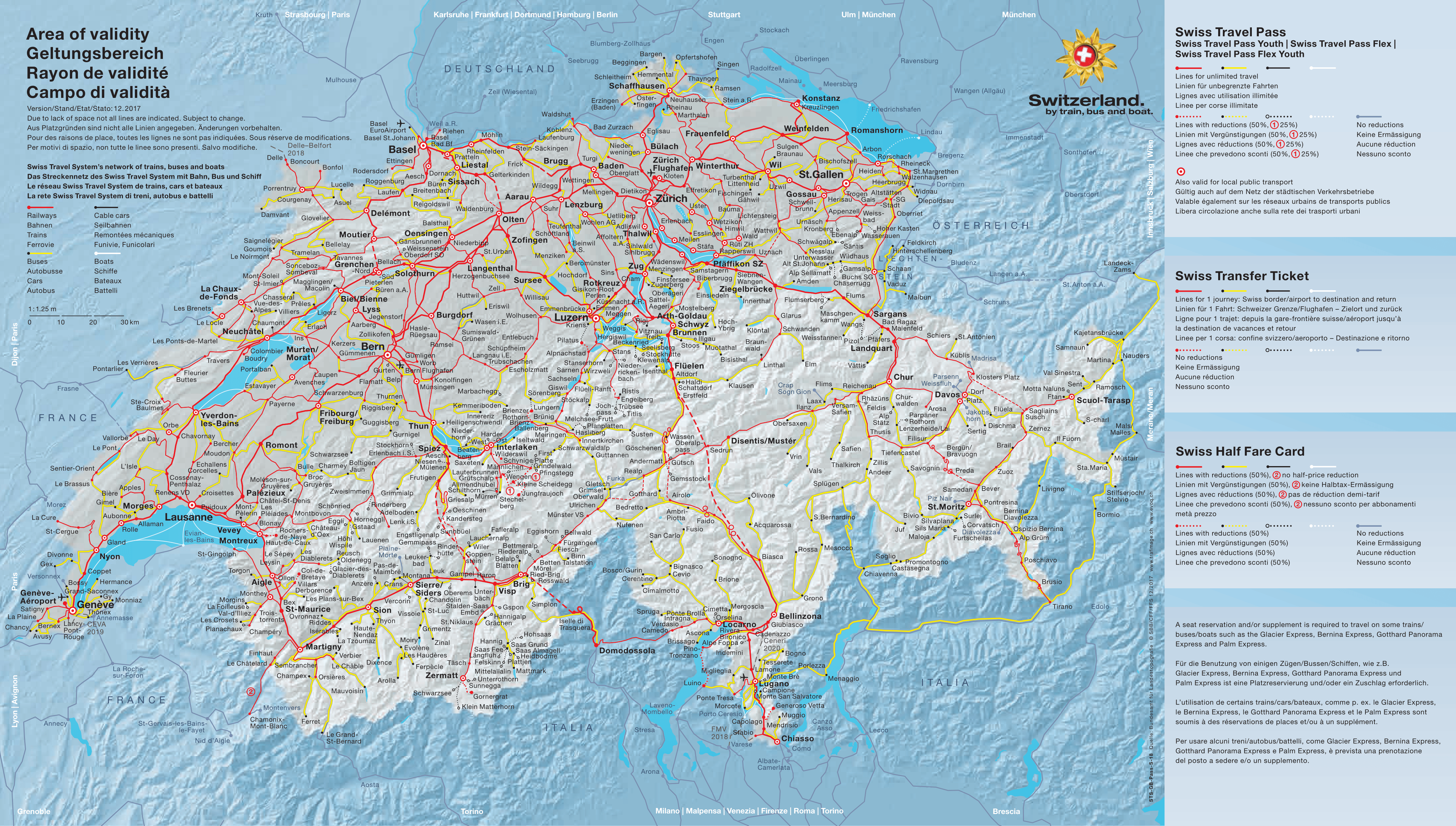 Map Area Of Validity Swiss Travel Pass NBROL 