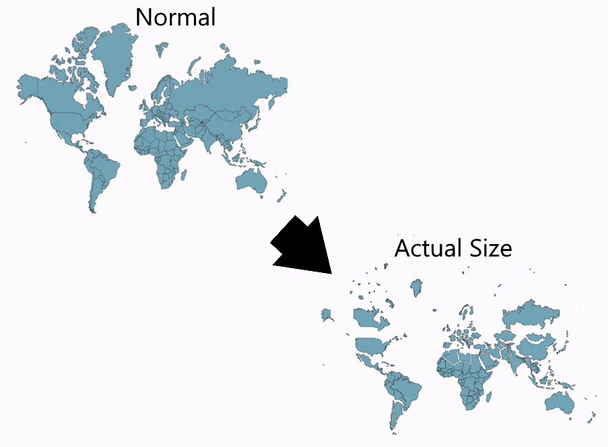 World Map Actual Scale 