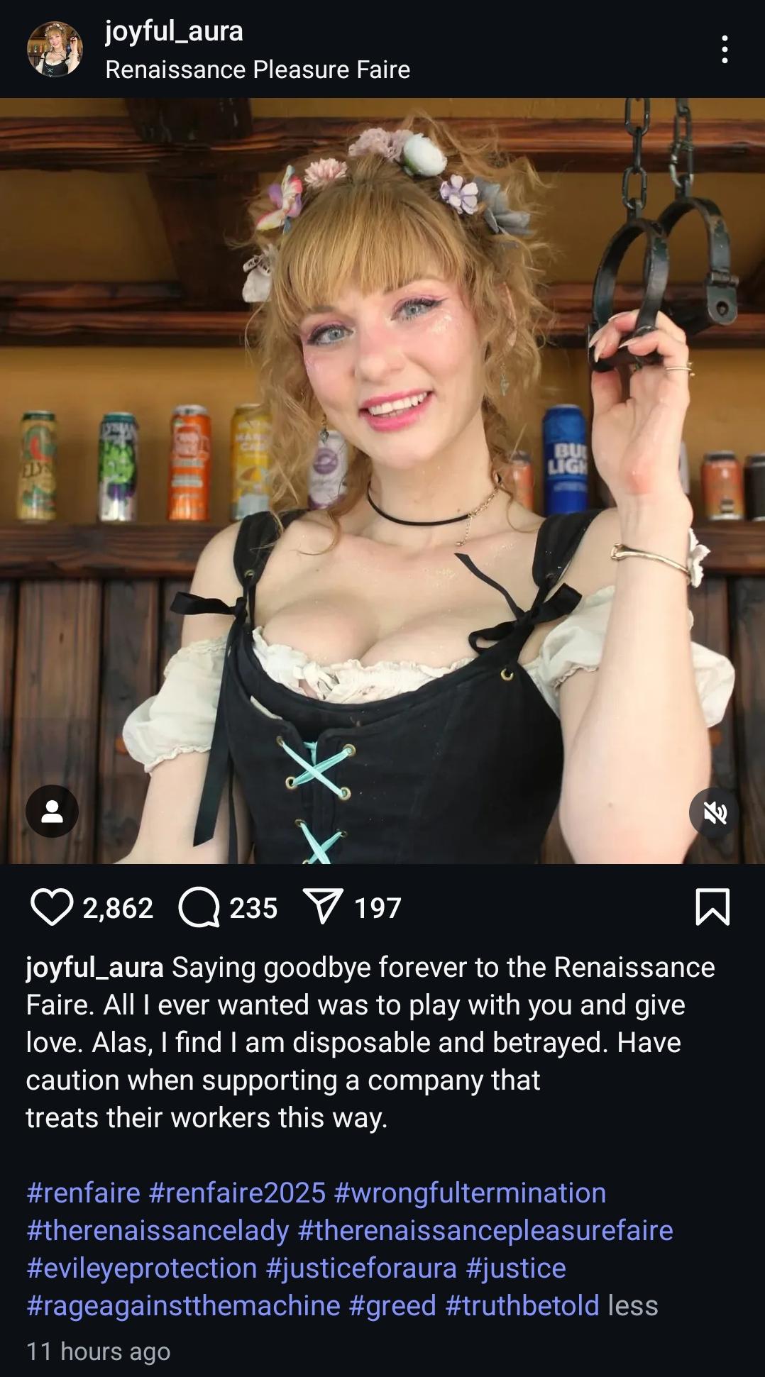 Joyful Aura is quitting the Ren faire life : rrenfaire