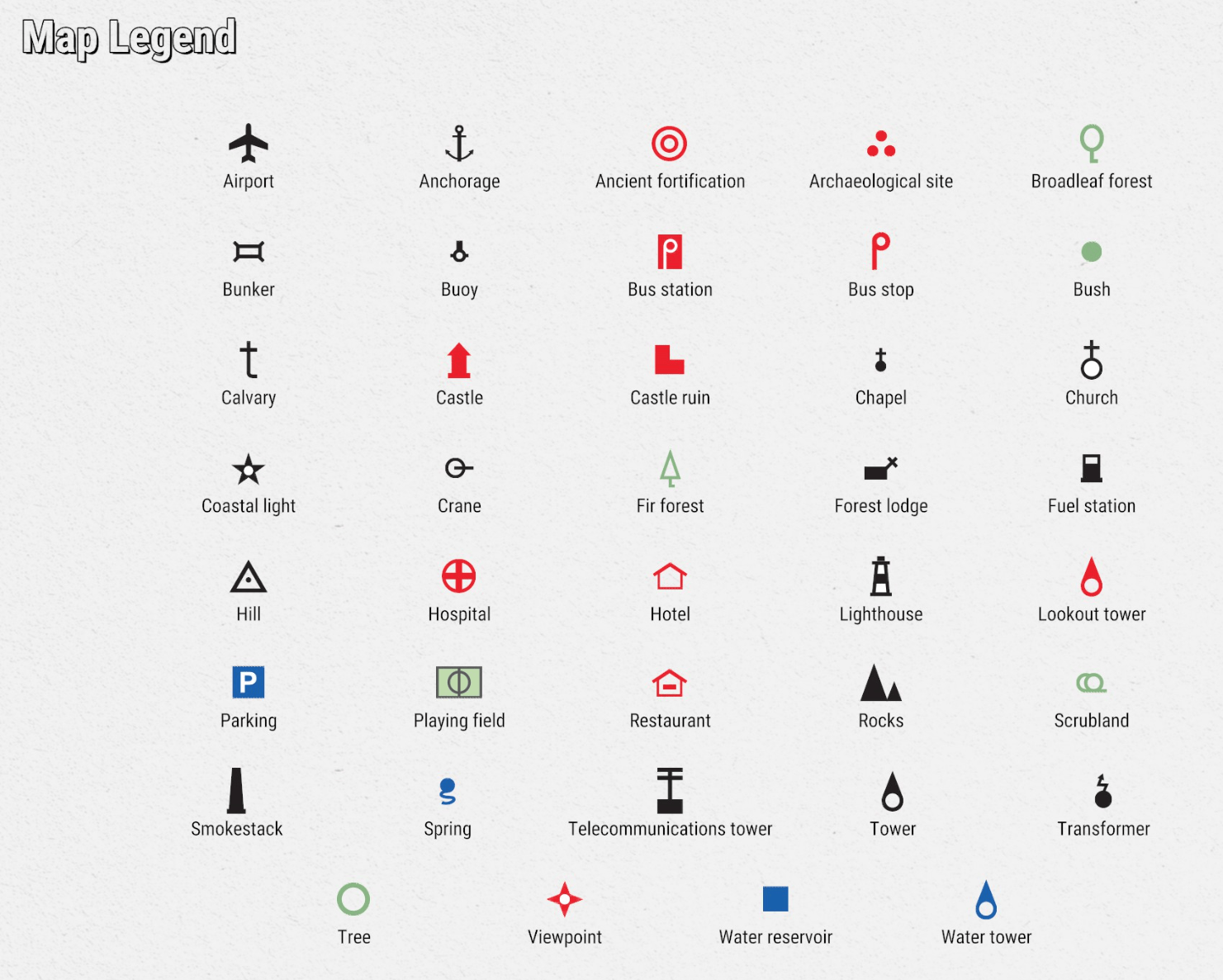 Basic Map Key Symbols Map Reading Worksheet Education Com 