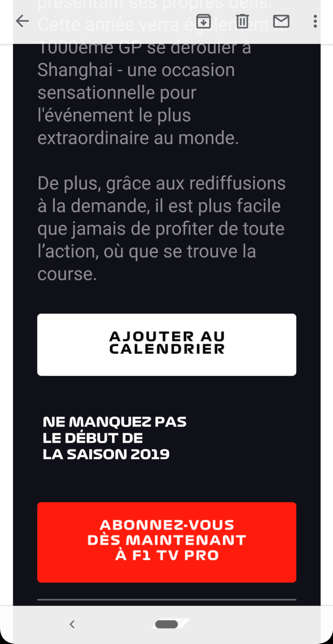 Just Received A Mail From F1 That Enables Me To Mark All The