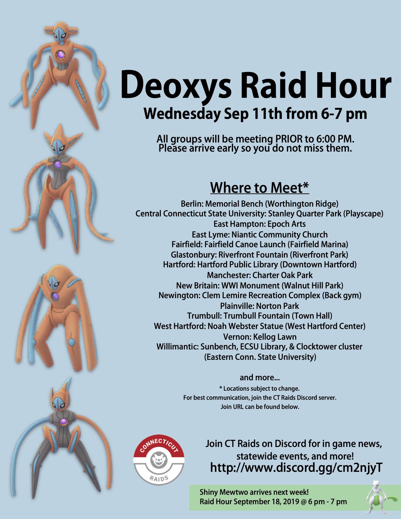 I'd like to see that film. Deoxys Legendary Raid Hour Pokemongoct