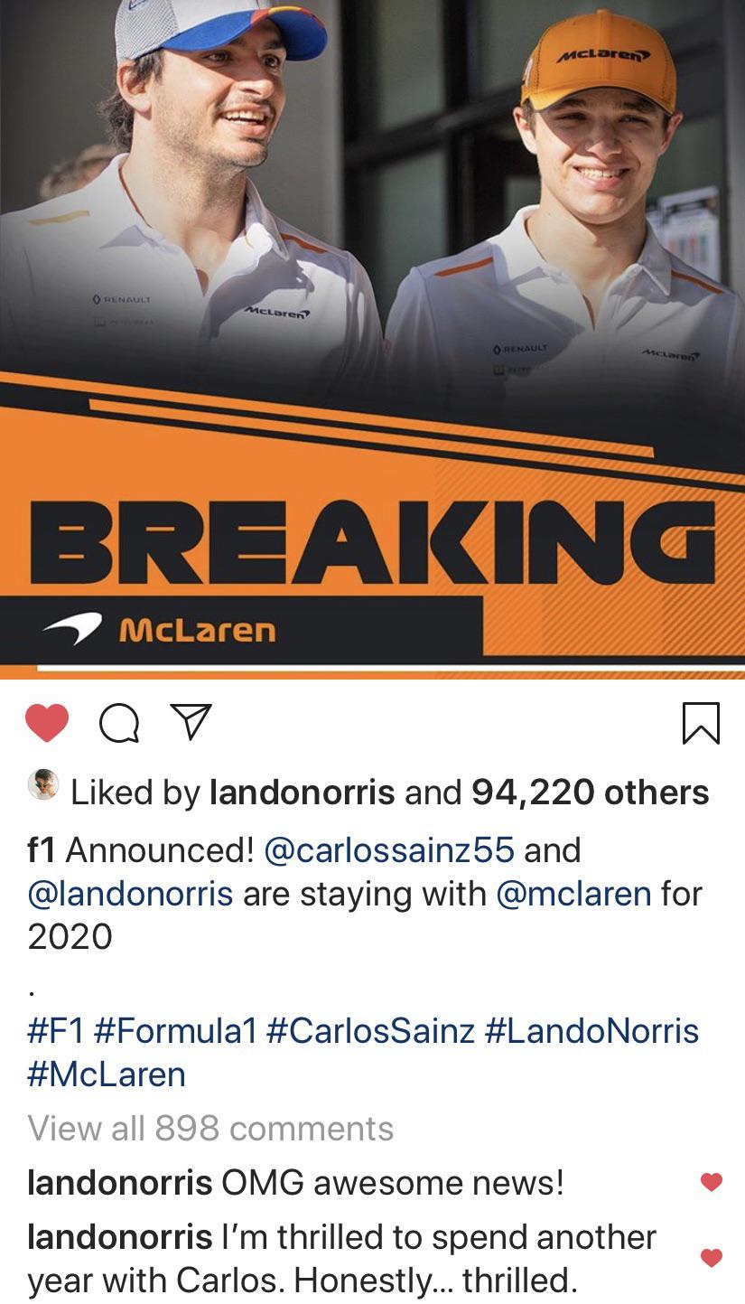 Lando Norris On Instagram Is Honestly The Best Thing I Ve