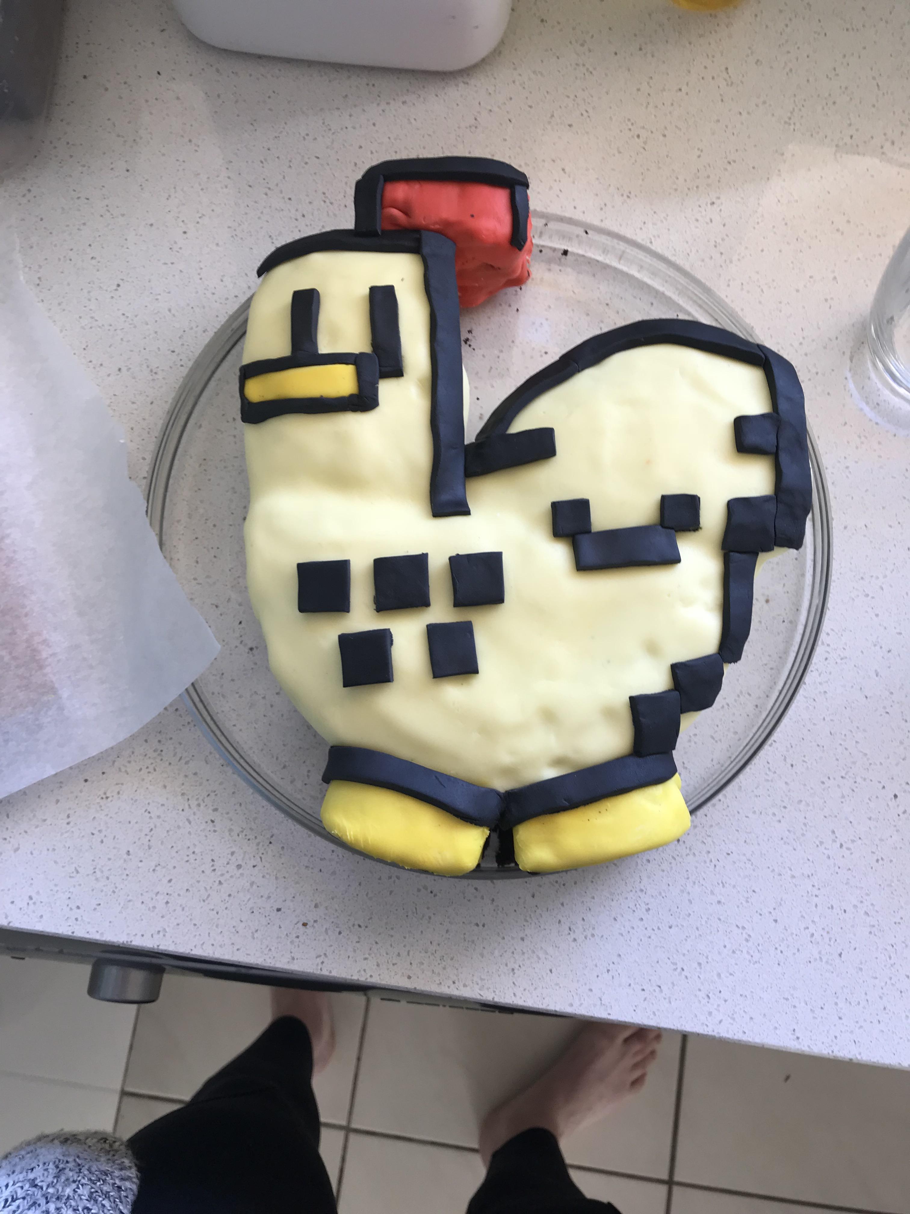First Ever Attempt At Baking A Cake Like This! It Was My Boyfriends  Birthday Yesterday And I Wanted To Make Something Special So Gave This A  Go. I've Never Used Rolled Icing,