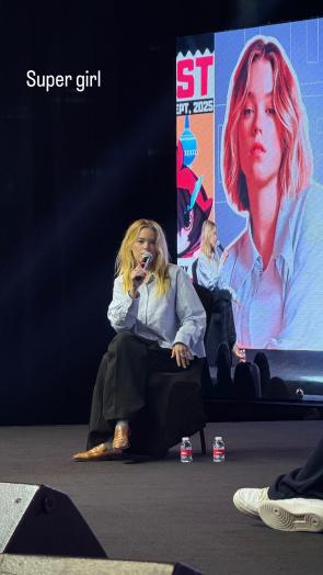 Blue shirt and Black pants | attending the 2025 COMFEST CON in KUWAIT | via pixeloony Instagram story – 9.25.25