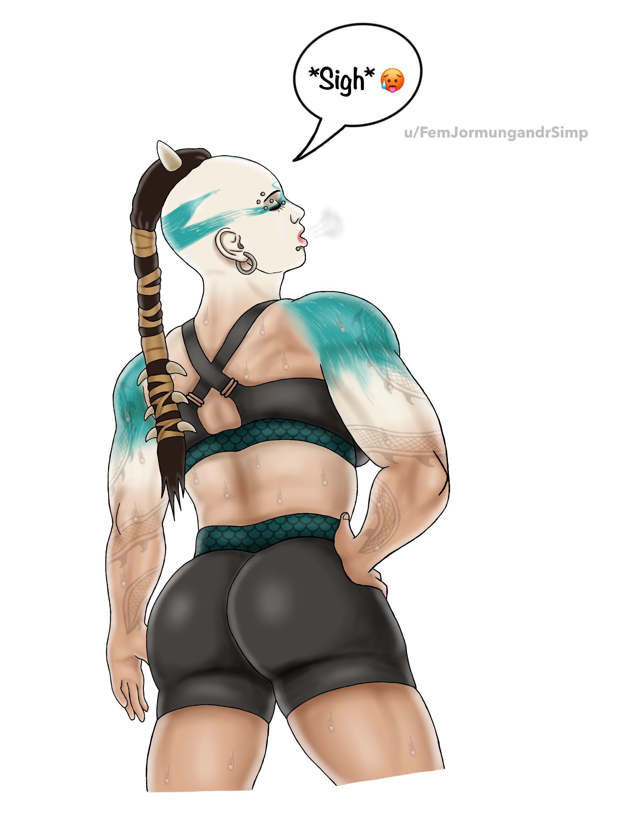 Finally done with this so heres some more Jormungandr art. I call it,  “Hulda is Thirsty.” : rforhonor