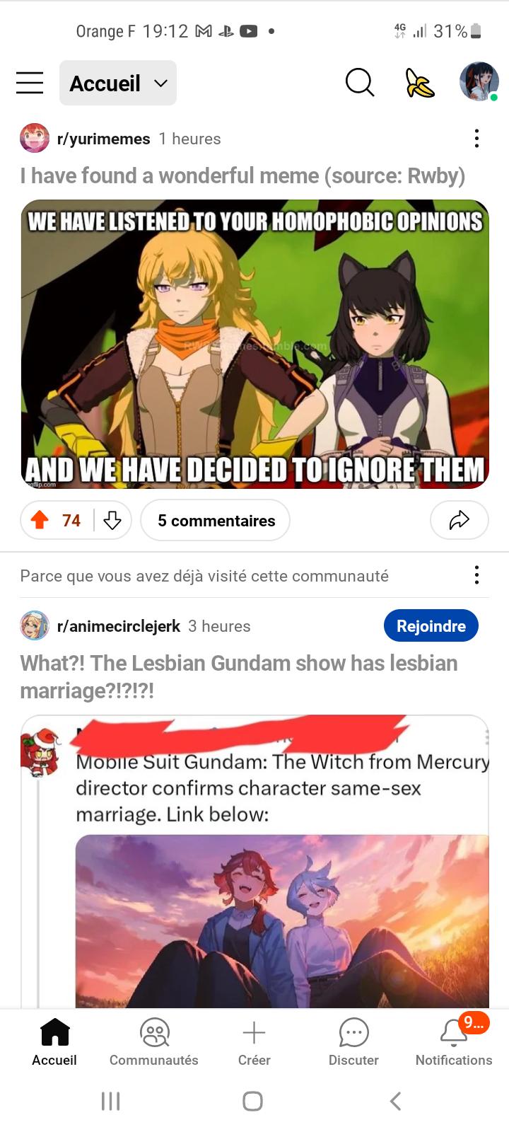 What?! The Lesbian Gundam show has lesbian marriage?!?!?! :  ranimecirclejerk