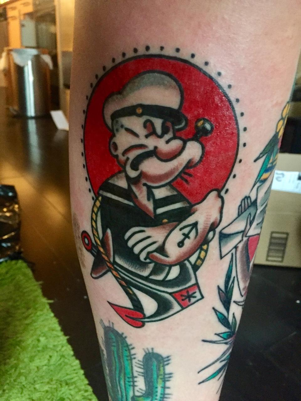 Popeye Tattoo By Jf At Bait And Schlang In Montreal, Qc, Canada :  Traditionaltattoos