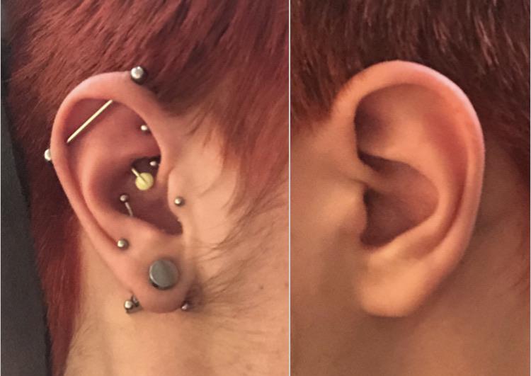 My Father Likes To Call Me A Pirate Because I Only Pierce One Ear All Done By George Boletta At Strange World Tattoo In Calgary Ab Except The Lobe Piercing
