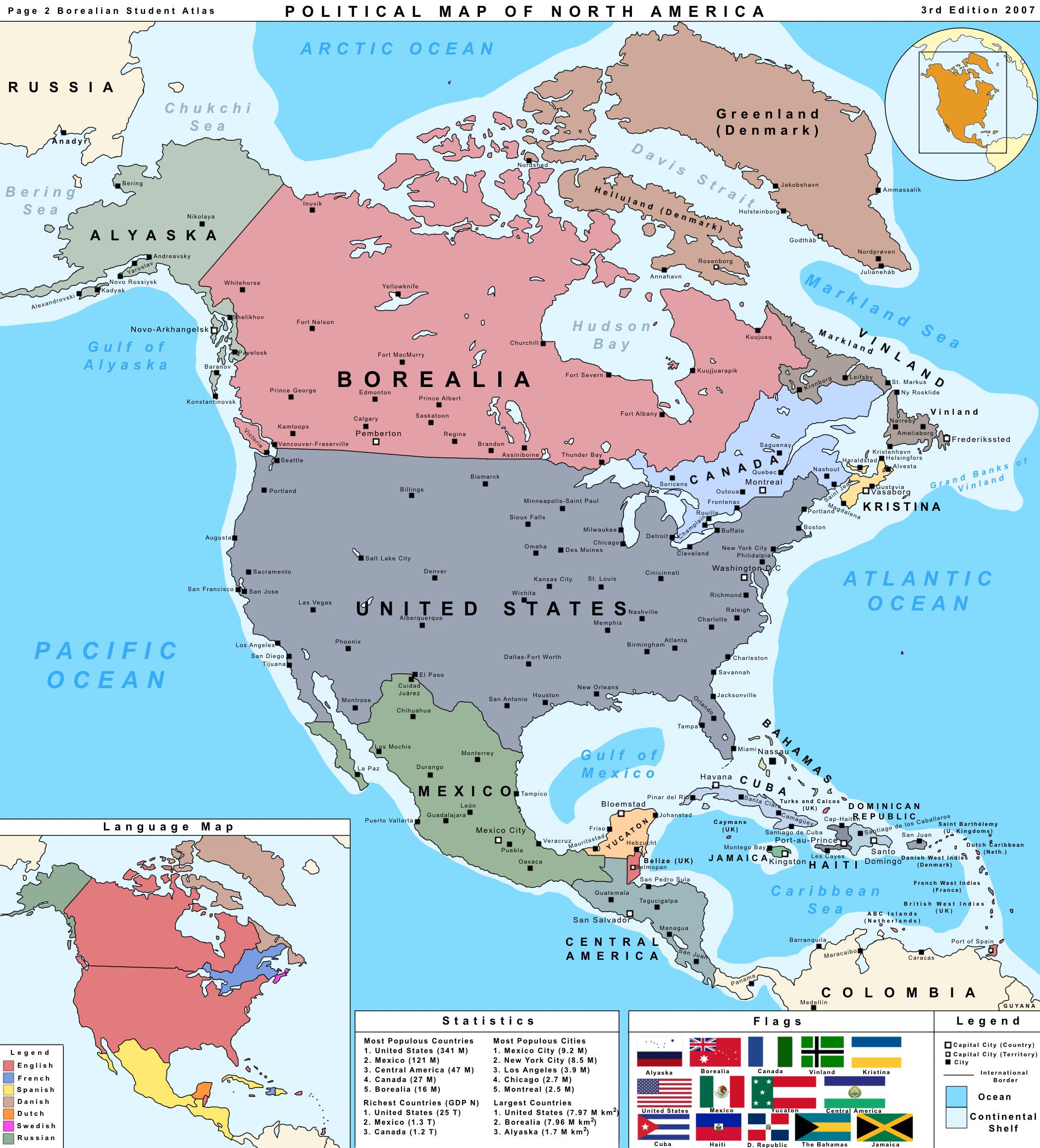 Political Map Of North Ameica 136 581 Political Map Of North America 