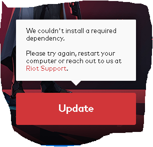 How To Fix Valorant Error 1067 On Windows Appuals September 2021 here and want to ask about I did but it did not help also I always had to use a VPN to download vanguard dependencies since my country is not supported today I tried to do the same for some odd reason it had a vanguard update and when I connect to my VPN Valorant client says no internet but when I disconnect my VPN the client opens but says couldnt download required.