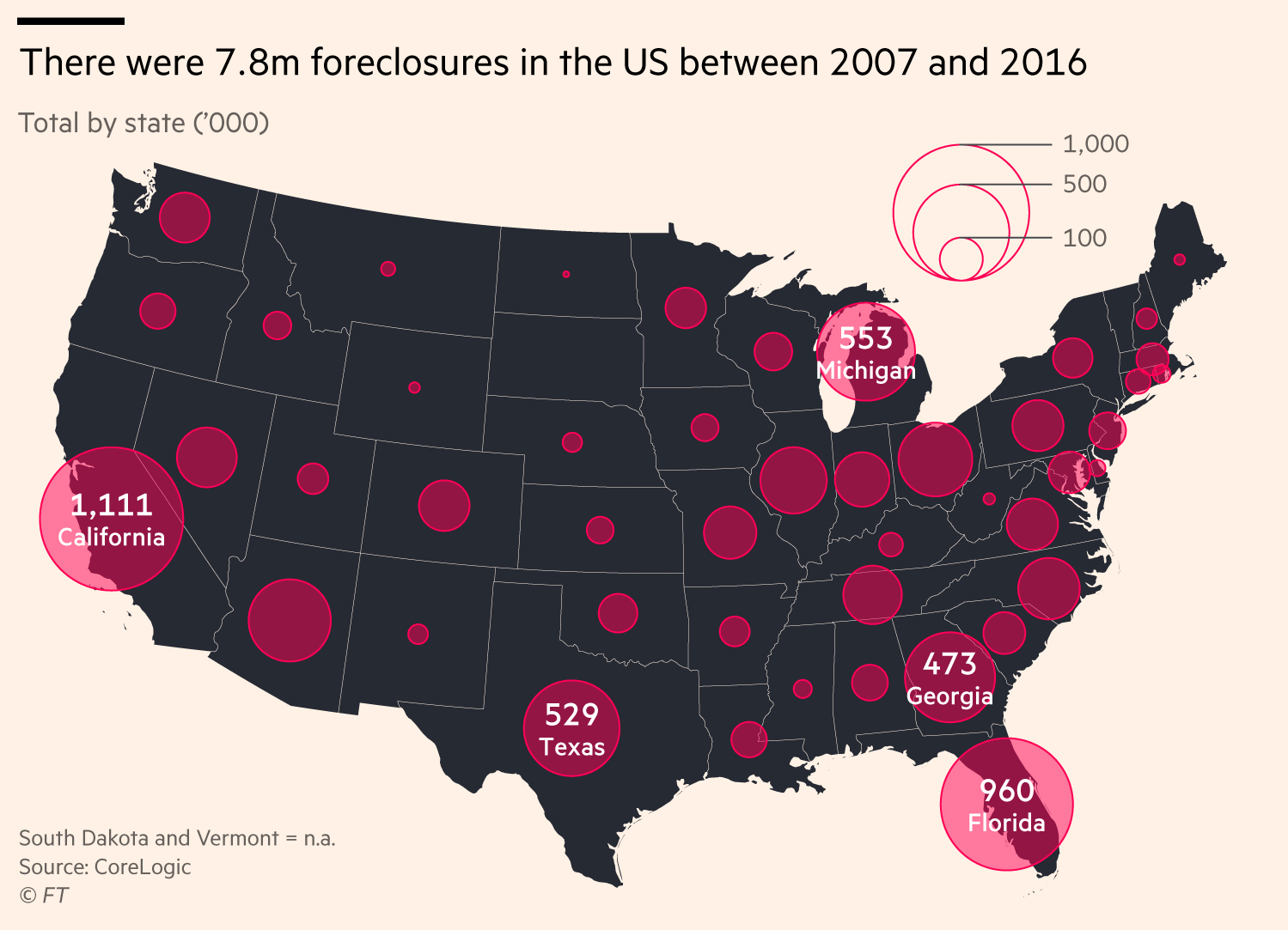 OC Map Showing The 7 8 Million Foreclosed Homes By State R 