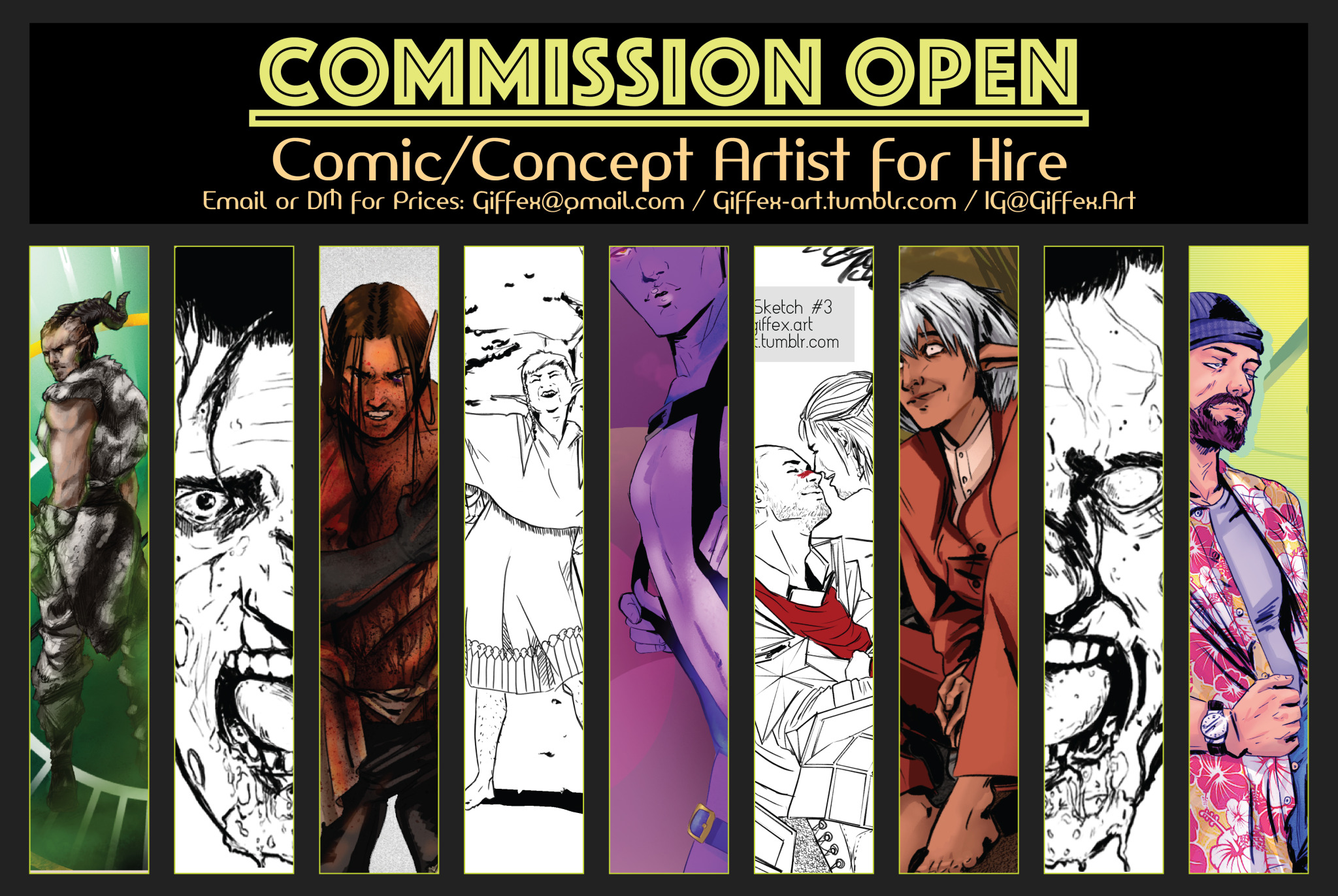 For Hire Comic And Concept Artist Line Art Character Concept Character Design Comic Writer Collaboration Flat Color Detailed Color Concept Art Hireanartist