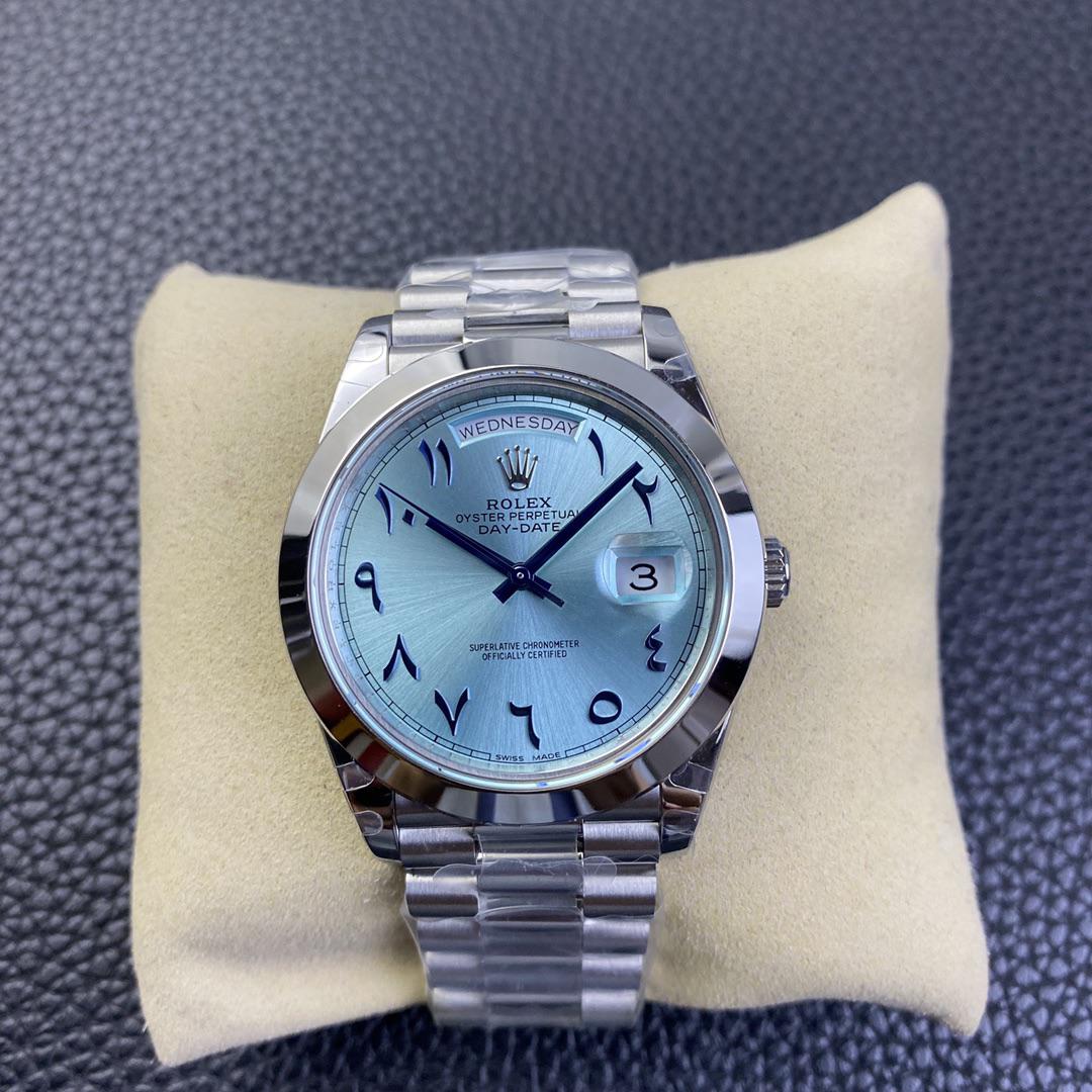 Rolex Day Date Ice Blue Arabic Dial Reptime