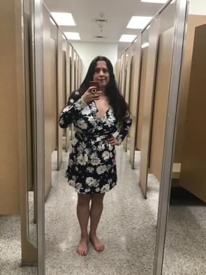 Just me wearing a flower patterned dress