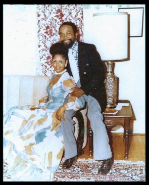 Dad & Mom in 1973. He owned 6 Fish & Chip’s, & Harlem’s only Fish Market on 129th & 8th! RIP Dad!