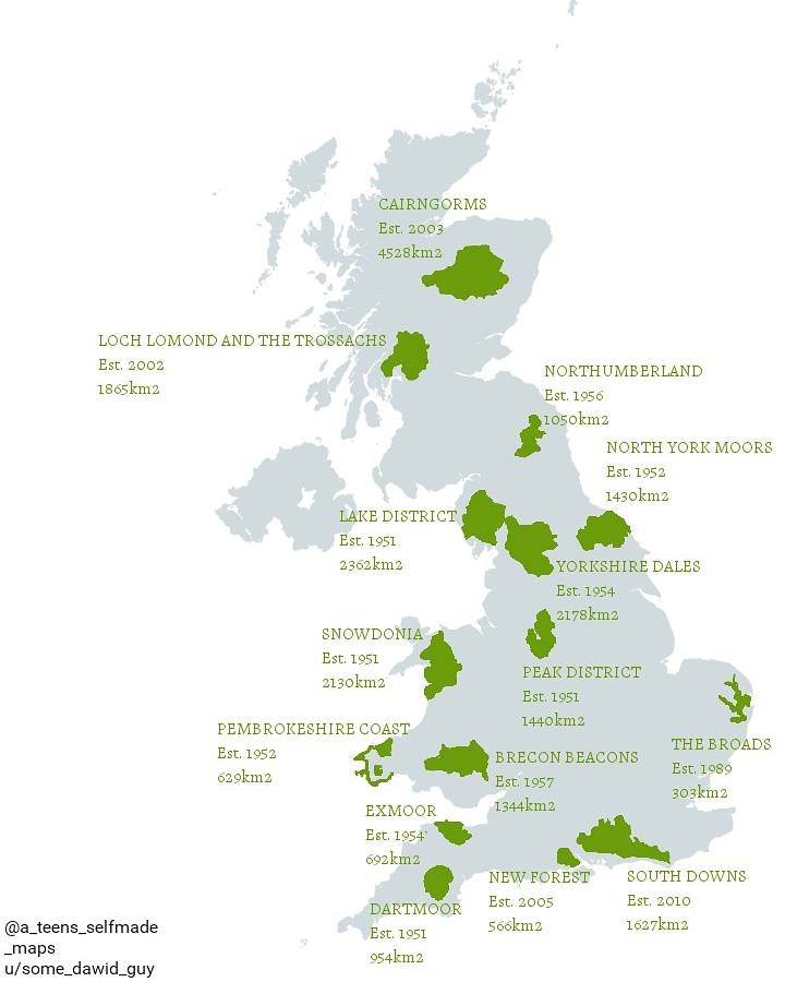 Uk National Parks Map 
