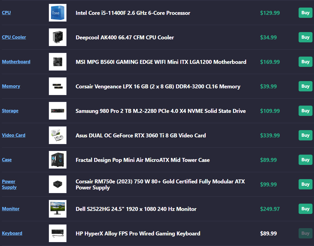 How Is This Parts List Any R PcBuild 