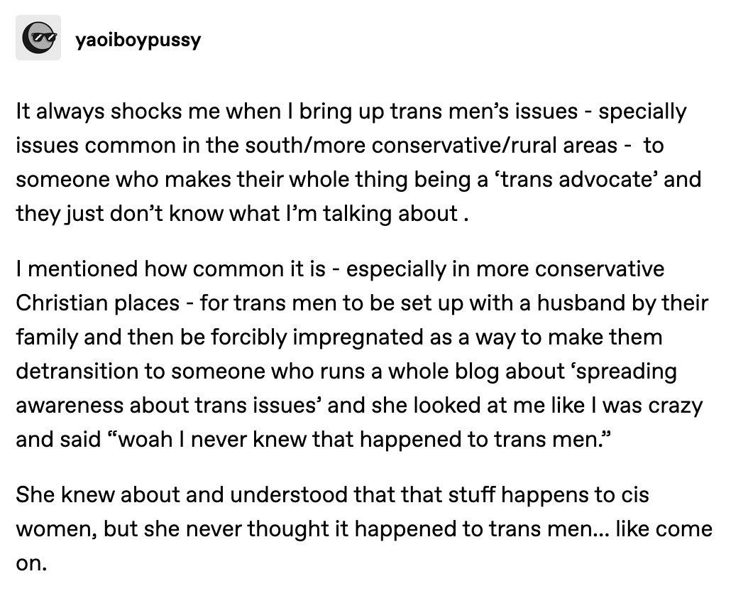 Forced detransition and pregnancy : rCuratedTumblr