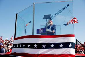 US presidential candidate speaking in public