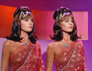Alyce Andrece and Rhae Andrece as the Alice series of androids on Star Trek: The Original Series episode I, Mudd, 1967.