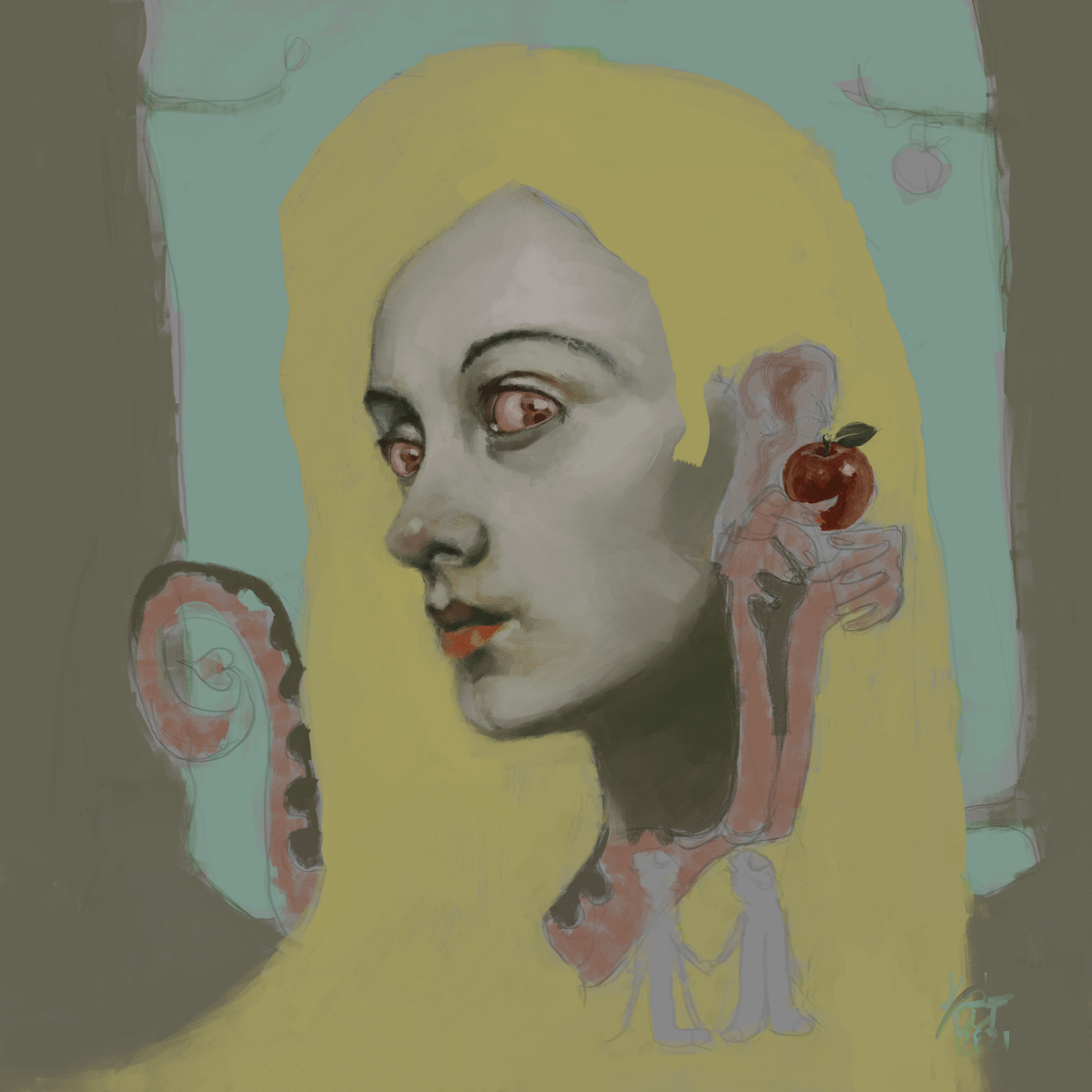 Open the artrage lite and set up a new canvas that is 9x12 inches. The Apple Of His Eye Me Artrage Vitae 2021 R Art