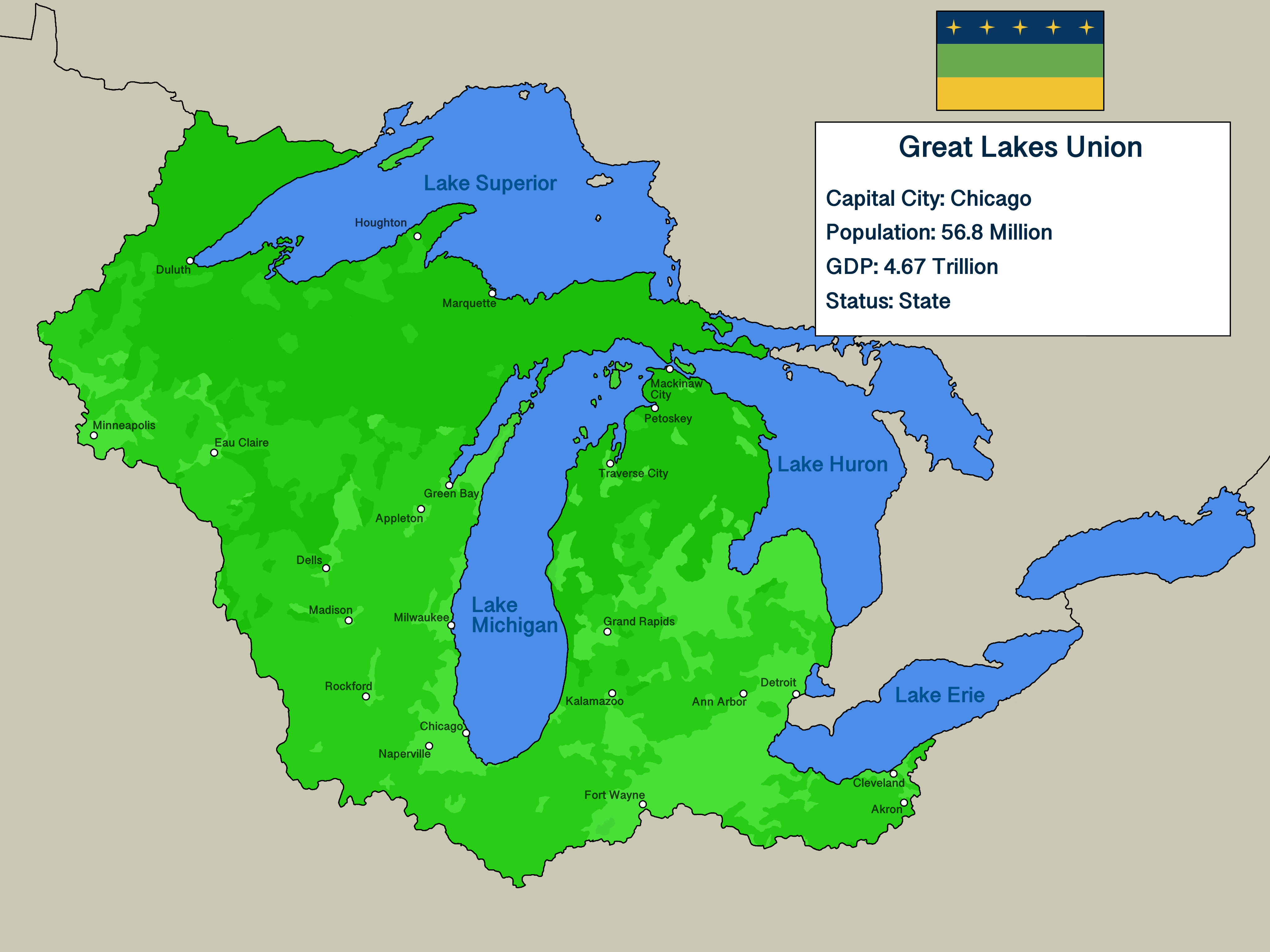 Map Of The Great Lakes In The United States 