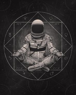“Keep calm and explore space” by me. C4D and PS, 2023