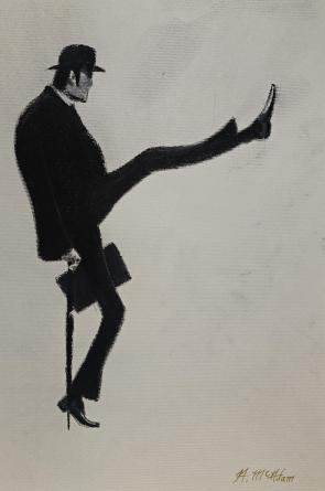 [OC] A picture I did of a silly walk using charcoal.