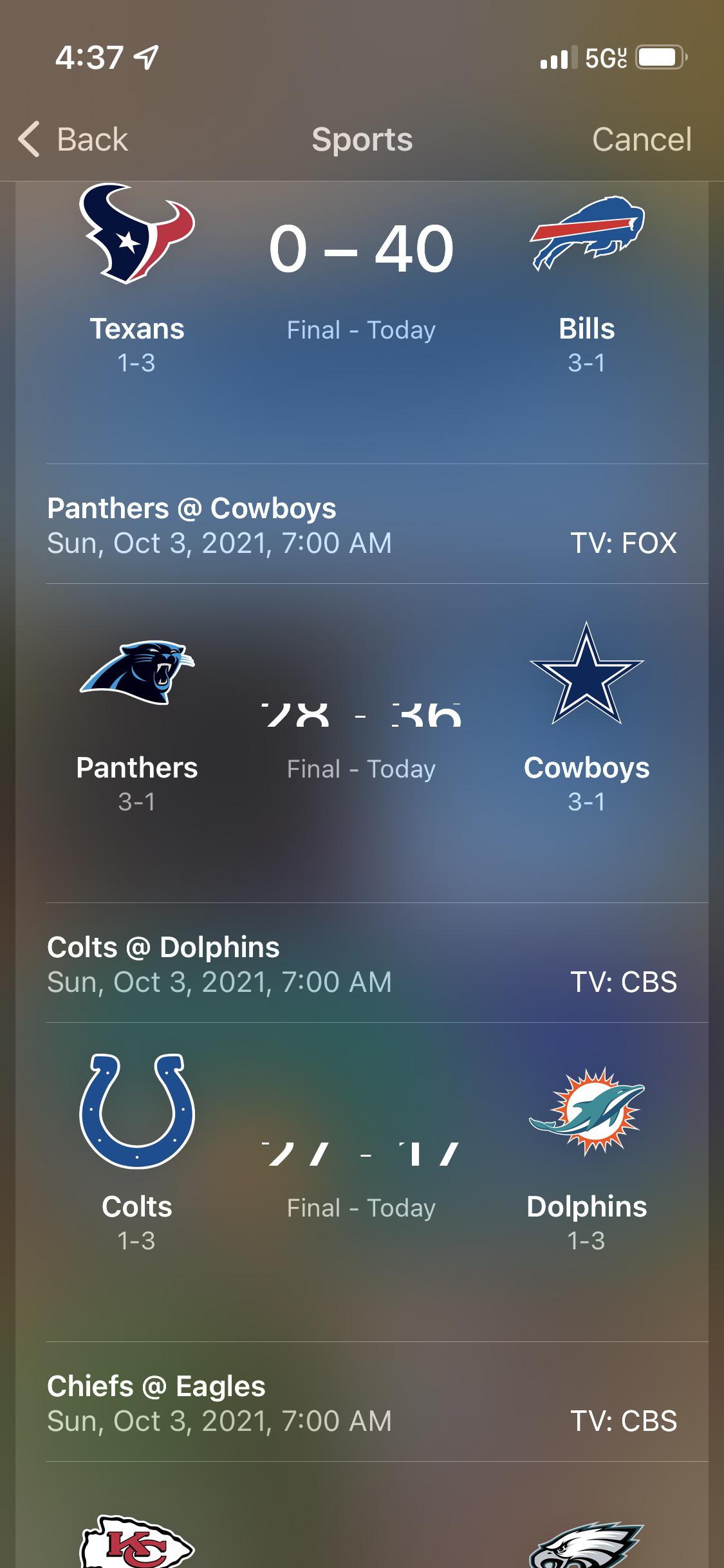 Offensive line woes, stellar pass defense, but mistakes are piling up. Ios 15 1 Dev Beta 2 Siri Chops Off Nfl Scores R Iosbeta