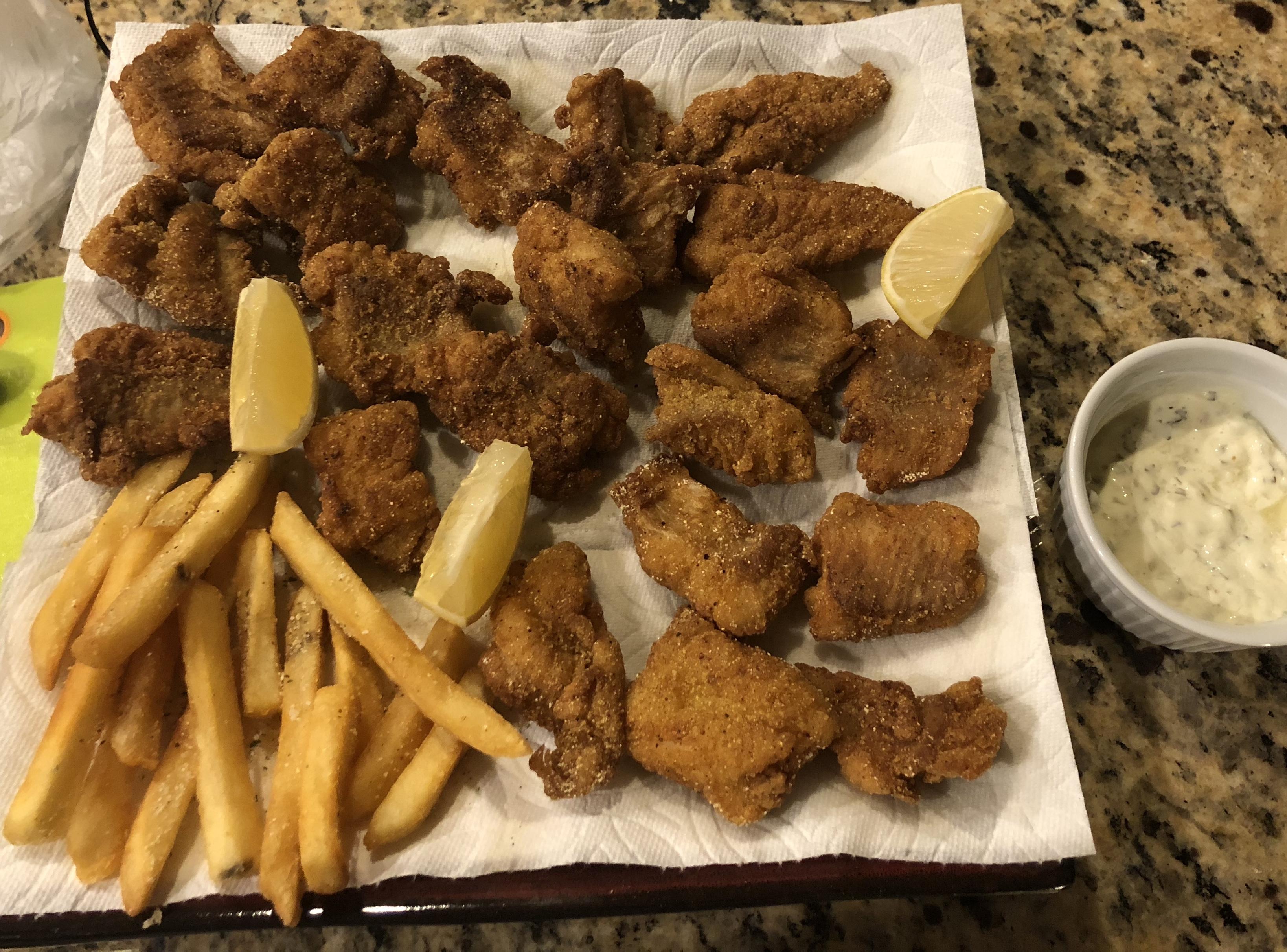 pix Old Bay Catfish Nuggets homemade fried catfish nuggets food