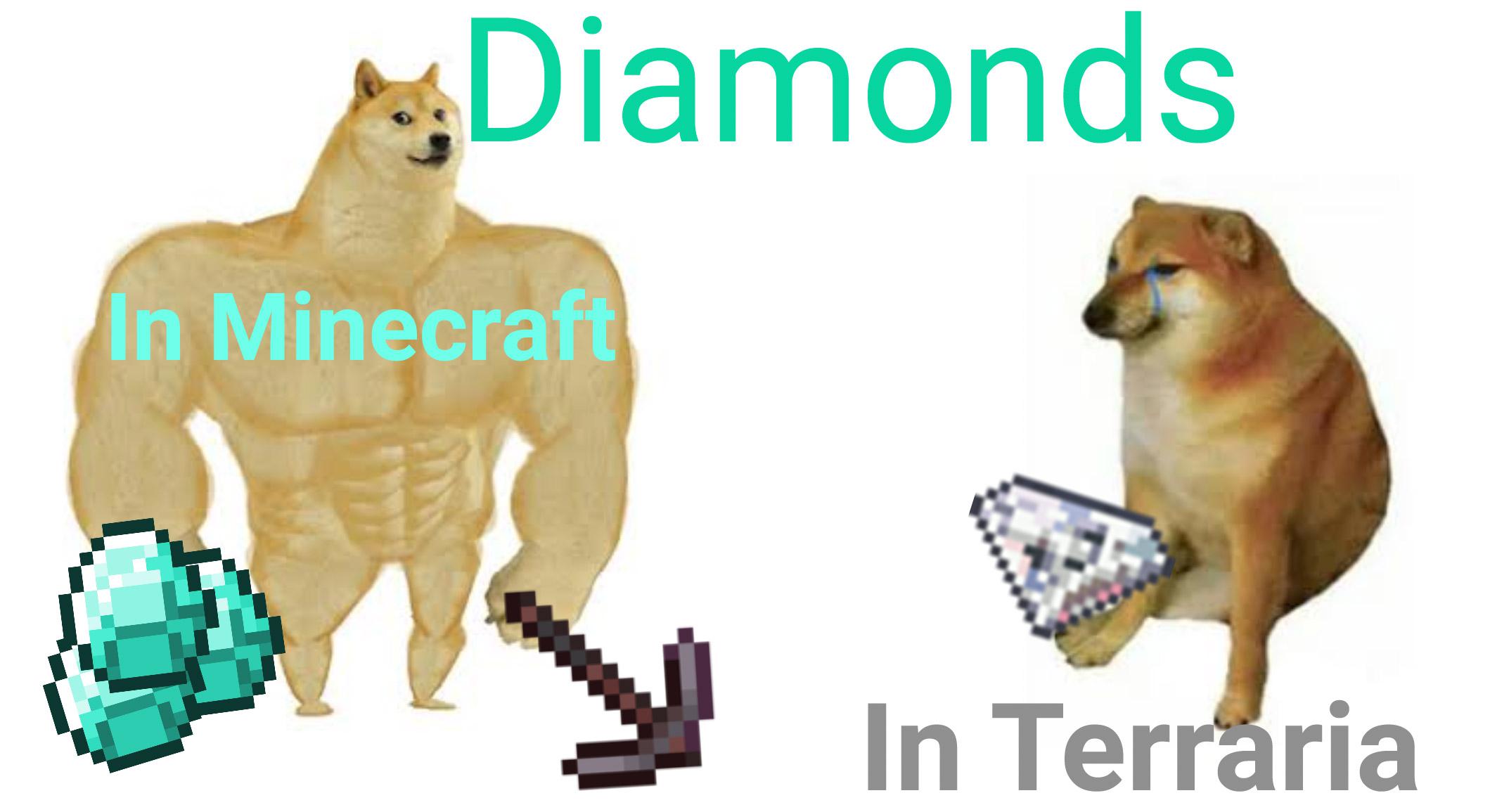 Grab your pickaxe, and we'll tell you where to mine.` diamonds are rare in minecraft, but it isn't that difficult to find them. Diamonds In Minecraft Vs Diamonds In Terraria Terraria