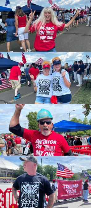Trump supporters wearing ‘dictator’ apparel