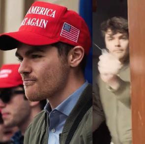 BREAKING: Infamous white nationalist Nick Fuentes is charged with battery after he allegedly pepper-sprayed and shoved a 57-year-old woman to the ground for showing up at his front door in Illinois.