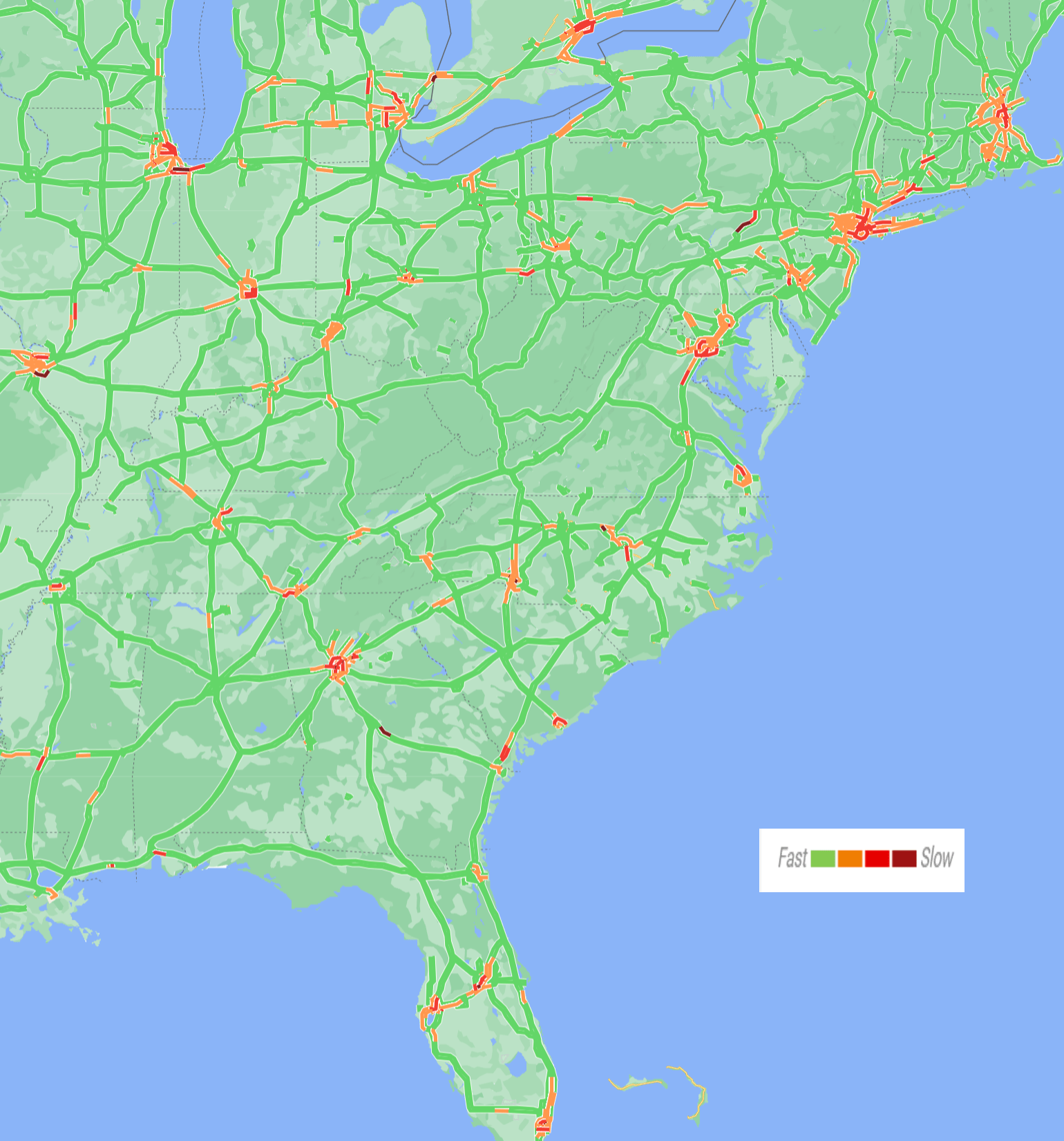 Eastern Us Driving Map 