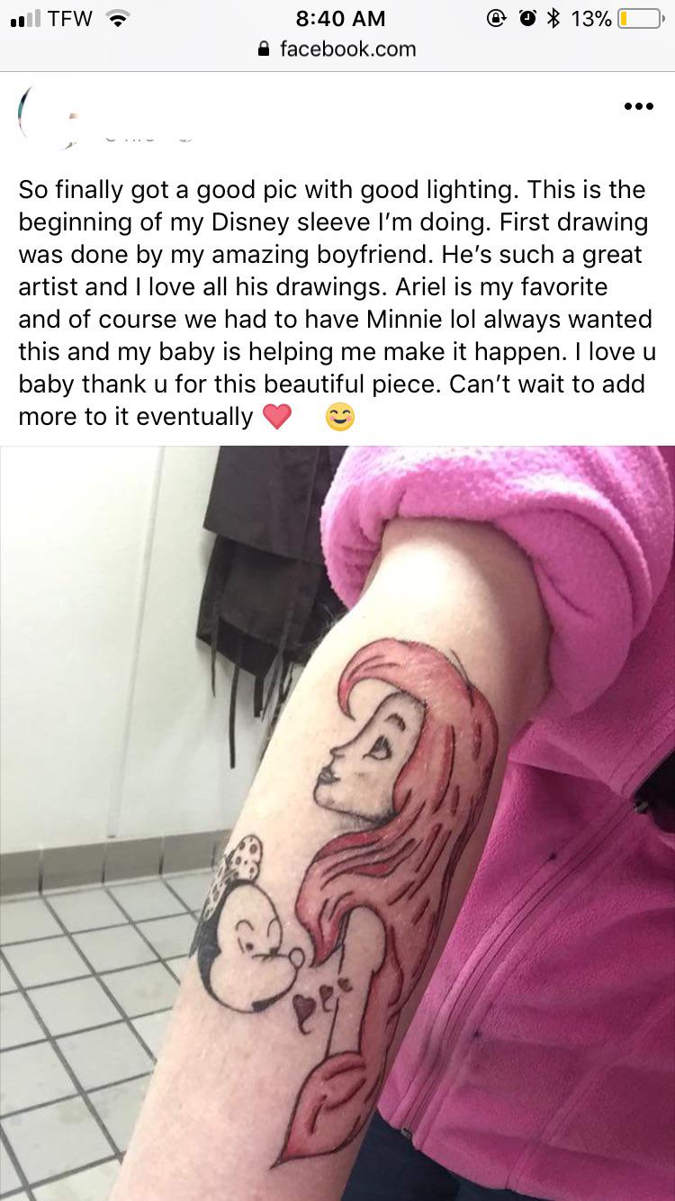 jumping on disney train - not mine but someone i know : rshittytattoos