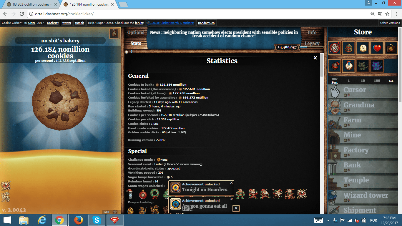 Cookie Clicker Dragon Aura Best Taking all the discounts and free buildings in account the maximum numbers are 5071.