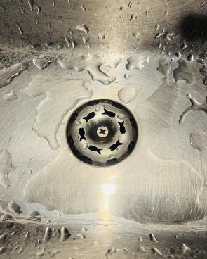 Kitchen drain with little fish for holes